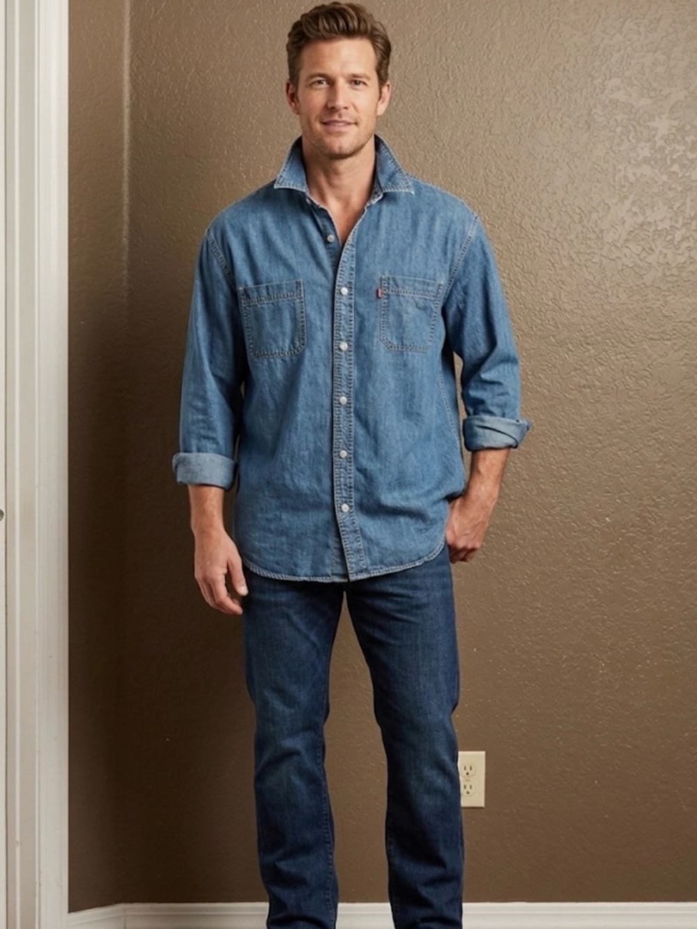 Levi's Men's Blue Denim Long Sleeve Shirt Size XL